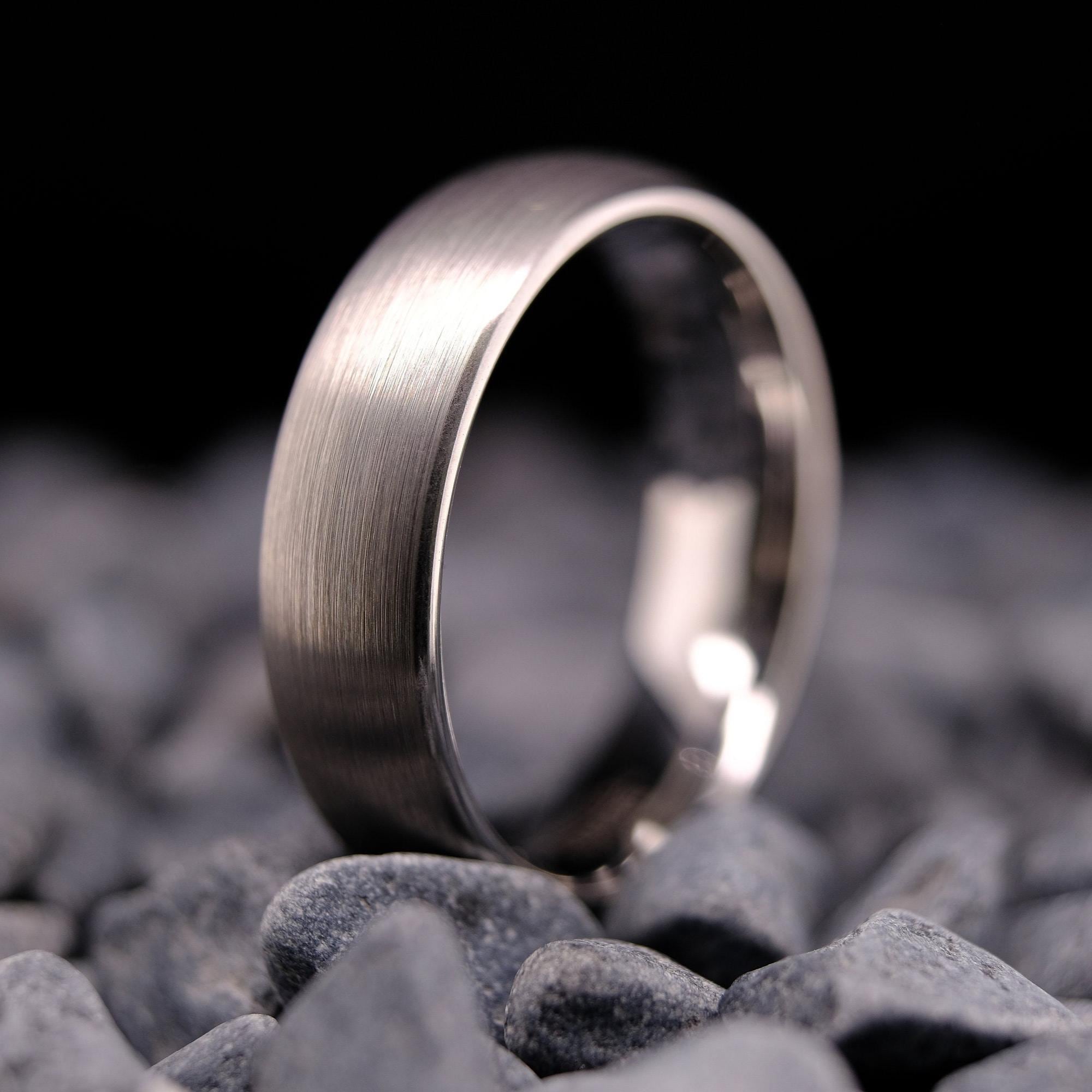 White Tungsten Carbide Wedding Band - 5mm Polished Comfort Fit Ring, Men's & Women's Sizes 5-13 - View #3