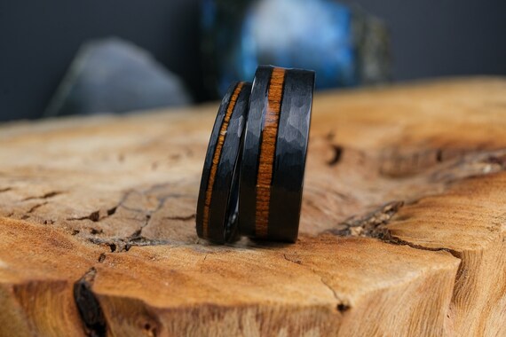 King Will Nature 8 mmブラックKoa Woodセラミックリングウェディング