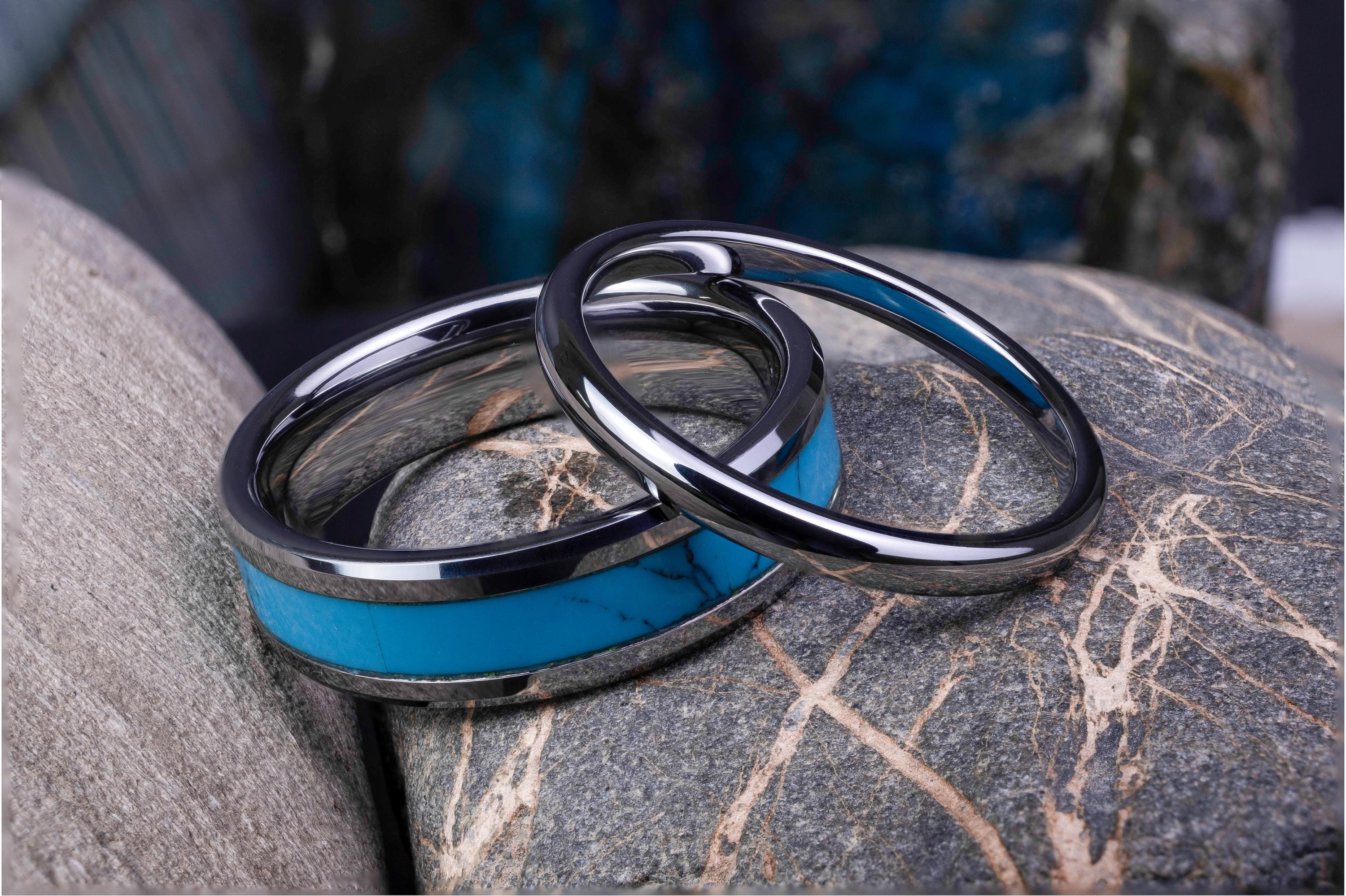 Anello Fede Nuziale In Carburo Di Tungsteno Argento Lucido 6/8mm, Taglie 4-14 E Mezze