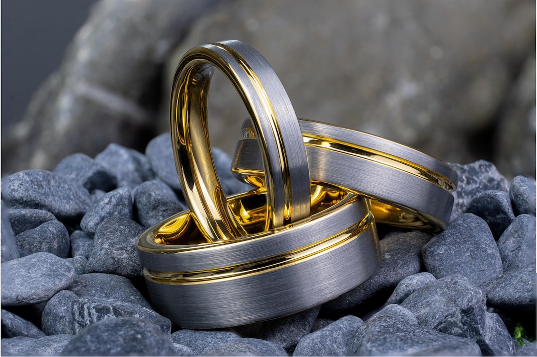 Anillo Hombre Matrimonio Franja Alianza De Boda De Plata Cepillada