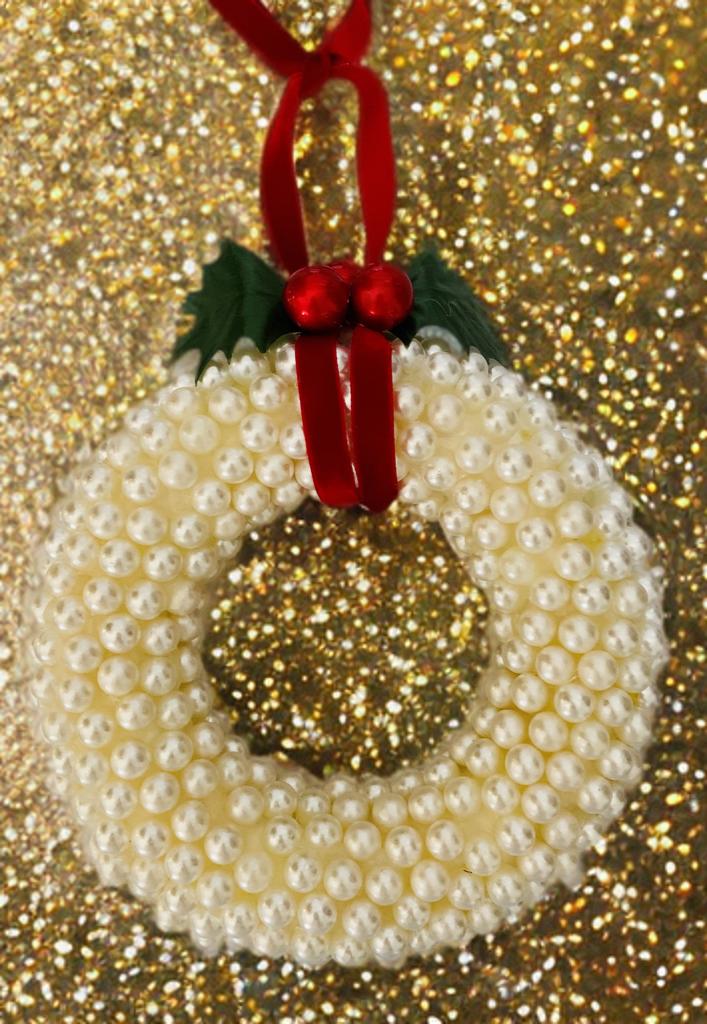 Ghirlanda natalizia in vetro con perline, decorazione per feste e da appendere (multicolore, taglia unica