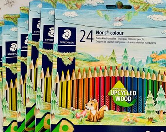 Staedtler Noris Colour Pencils: 24 Triangular Upcycled Wood Art