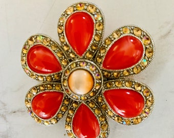 Broche Ancienne Corbeille En Micro Perles - Fabrication Française - Très Bon état - Vintage