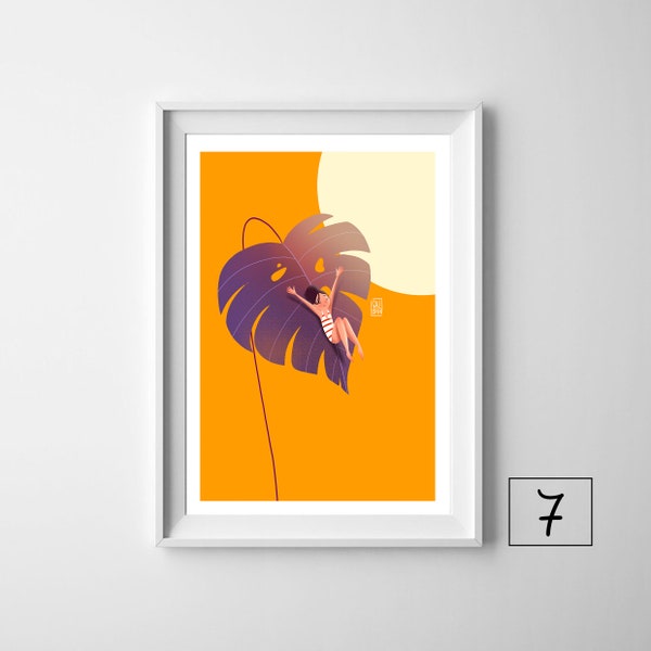 Illustrations de timbres | Ligne 2021 | Format A4 | art mural