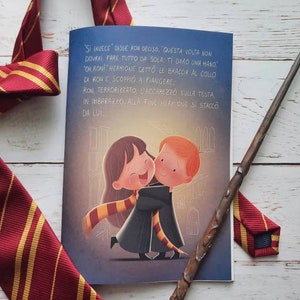 Quaderno A5 fatto a mano / Hermione e Ron / Carta riciclata / Handmade