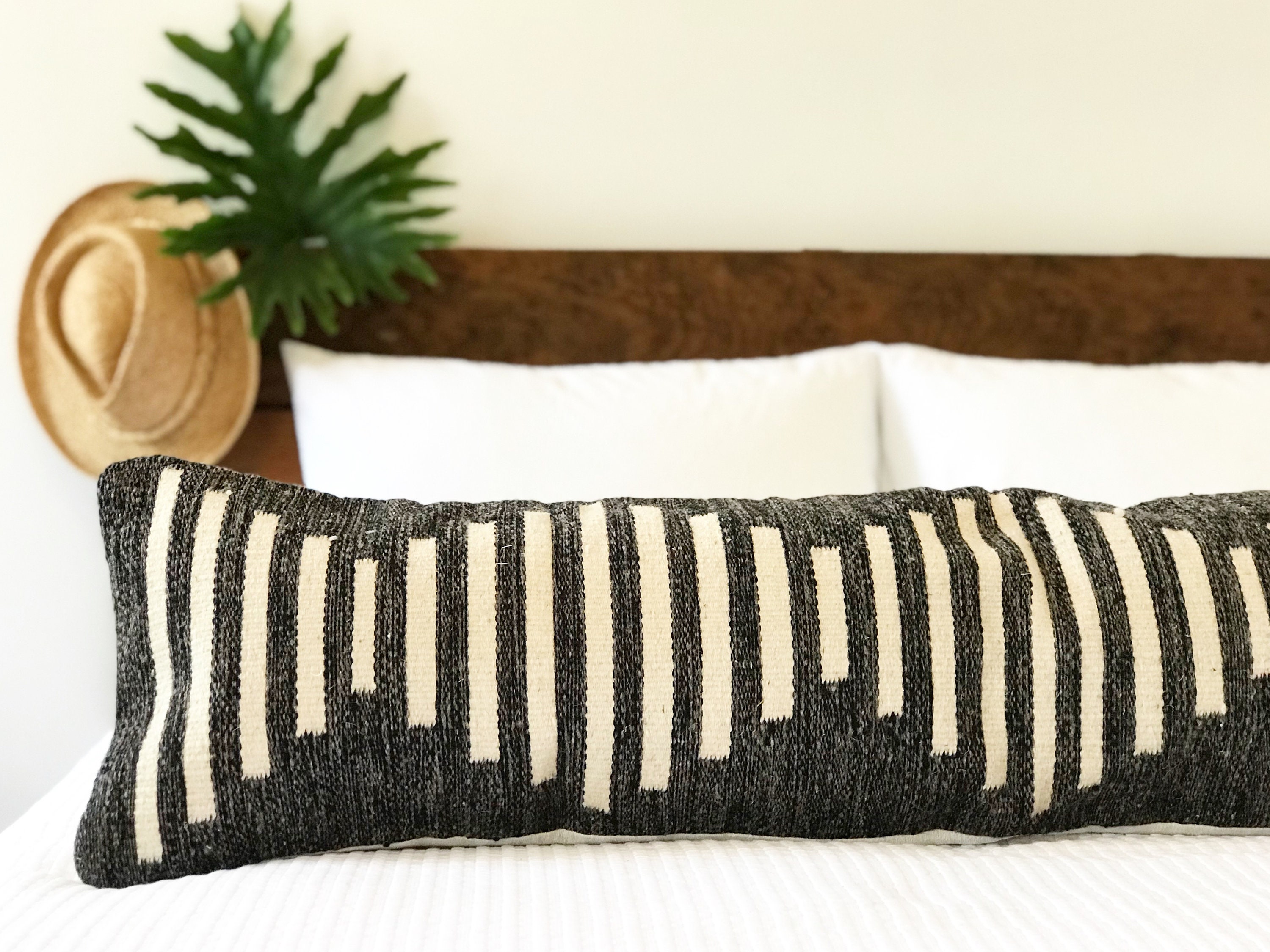 Wool Lumbar Pillow Cover Boho Lumbar Pillow Southwest Lumbar Etsy