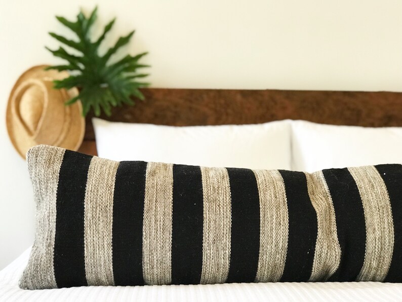 Wool Lumbar Pillow Cover, Boho Lumbar Pillow, Southwest Lumbar Pillow, Mexican Lumbar Pillow, Striped Lumbar, Long Lumbar, Bohemian Pillow image 2