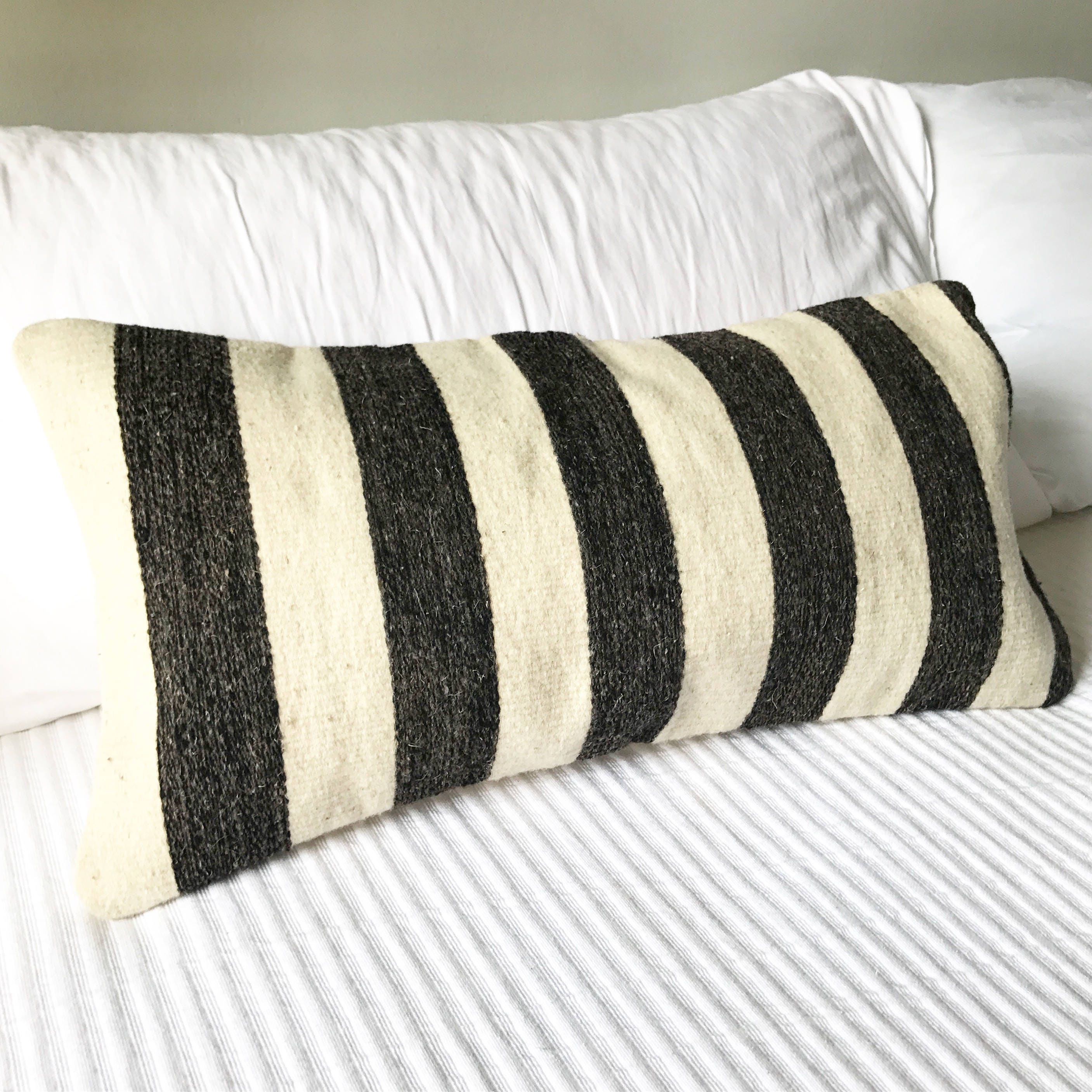 Wool Lumbar Pillow Cover Boho Lumbar Pillow Southwest Lumbar Etsy