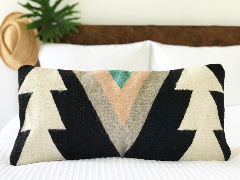 Wool Lumbar Pillow Cover Boho Pillow Southwest Pillow Etsy