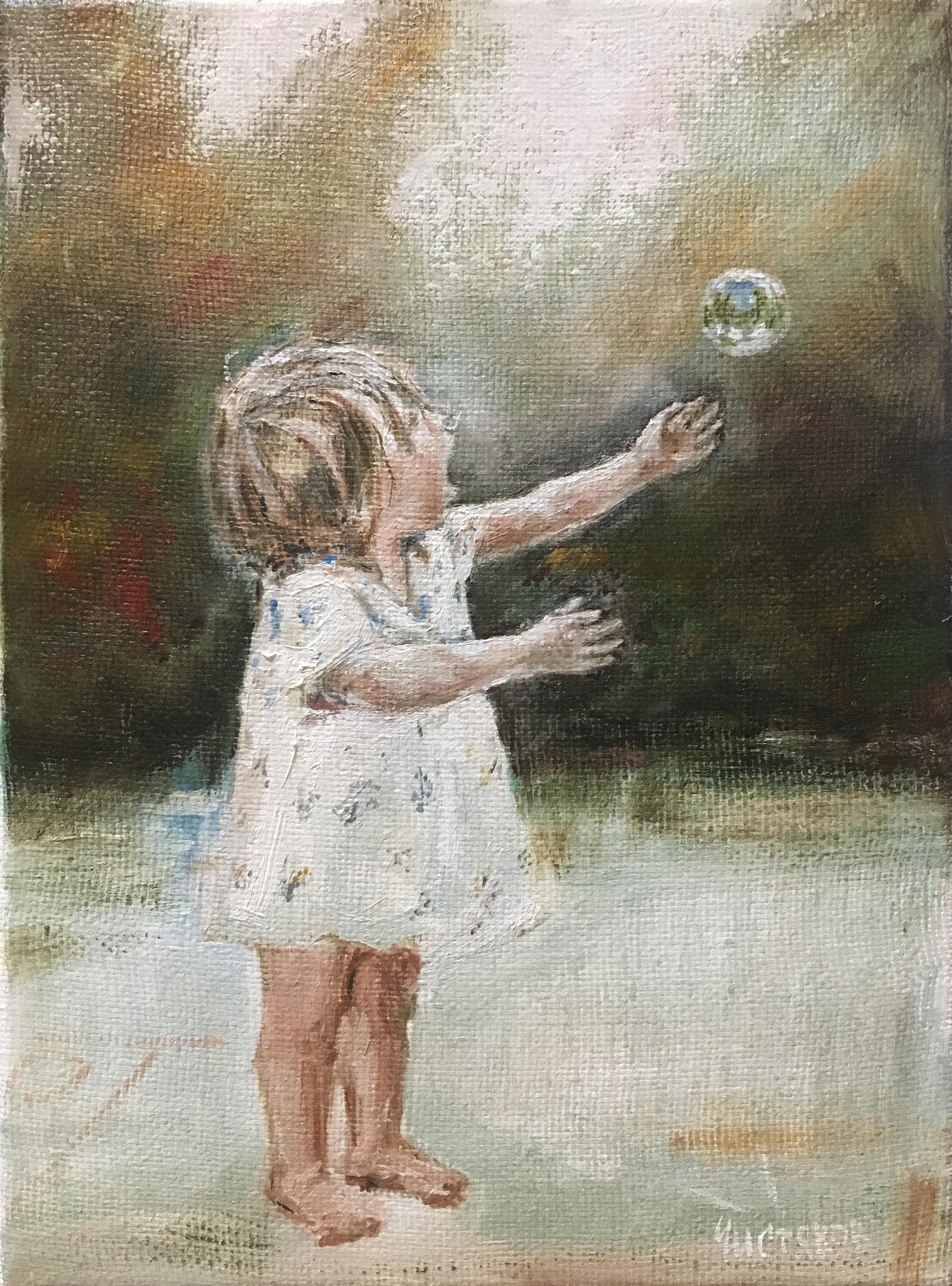 Oil Painting On Canvas Artwork Impressionism Little Girl Etsy