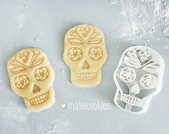 Sugar Skull Day of the Dead Cookie Cutter Baking Fondant Tool Ceramics Pottery