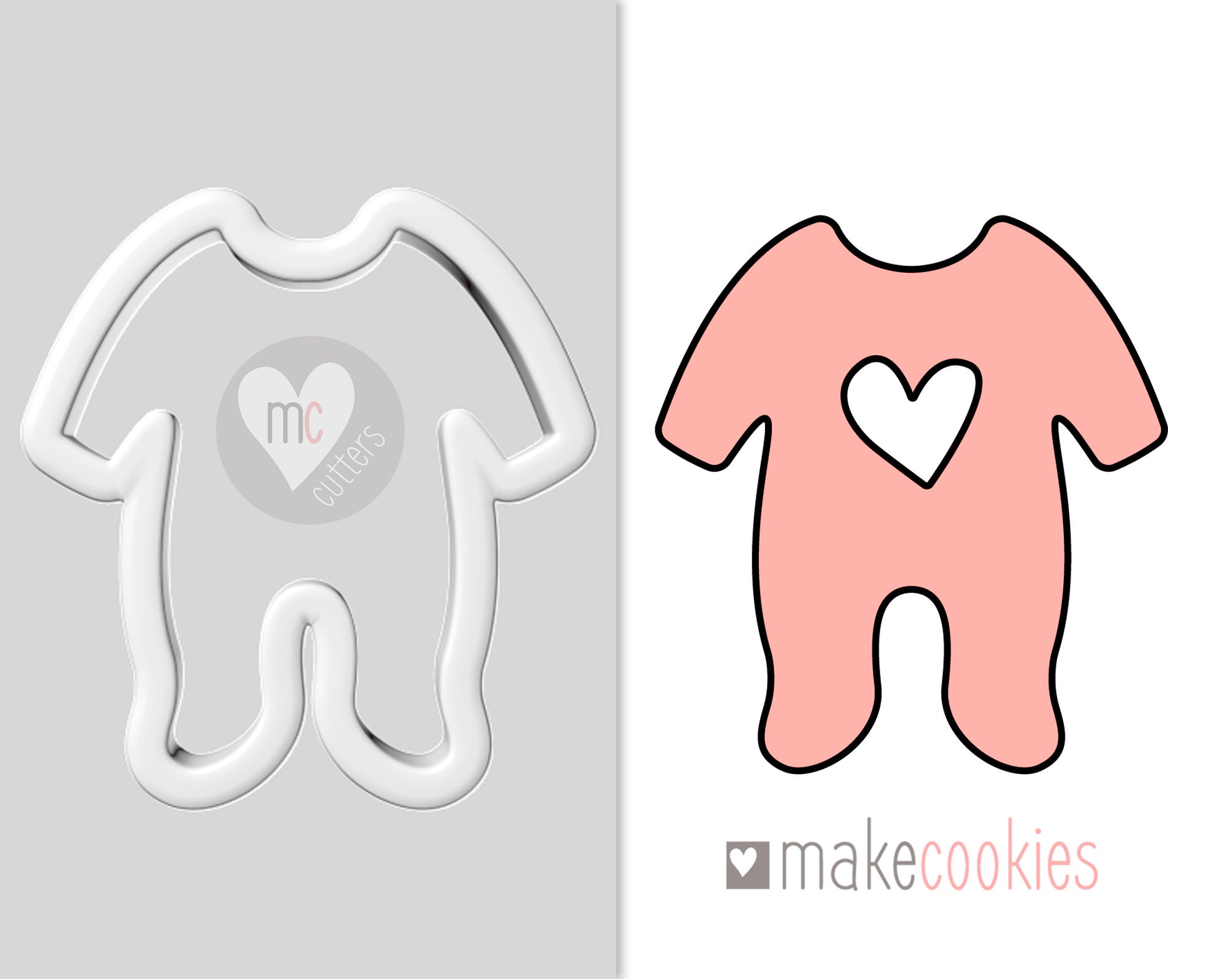 Baby Romper Cookie Cutter, Baby Shower Cookie Cutters, Cookie Mold