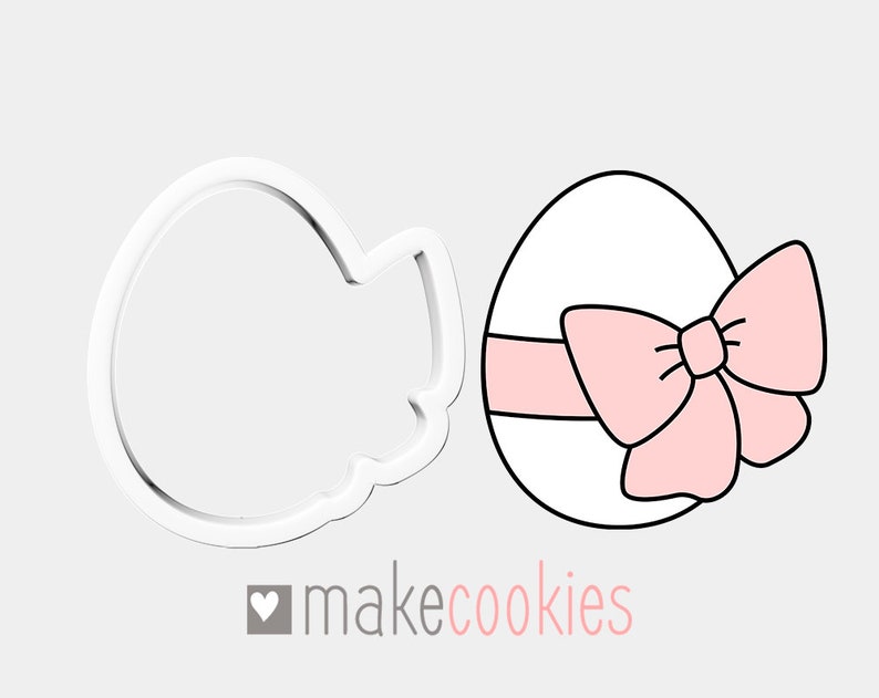 Egg With Bow Easter Cookie Cutters Fondant Cutters Easter Egg with Bow Cookie Cutter Cute Easter Egg Cutter