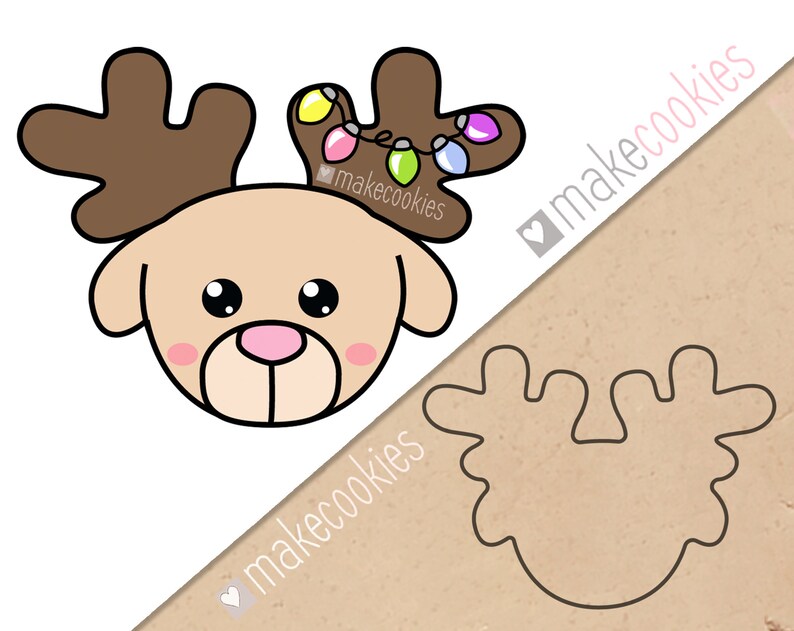 Fondant cutter Christmas Reindeer Cookie Cutter Christmas Deer Christmas Cookie Cutters