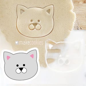Cat Head Cookie Cutter, Cat Face Cookie Mold