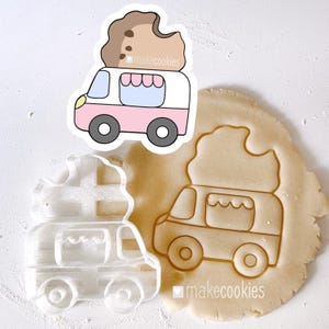 Cookie Truck Cookie Cutter, Fondant cutters, 3D printed, Summer Cutters