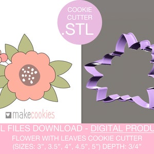 Flower Cookie Cutter STL File: 3D Printing File (Digital Download)