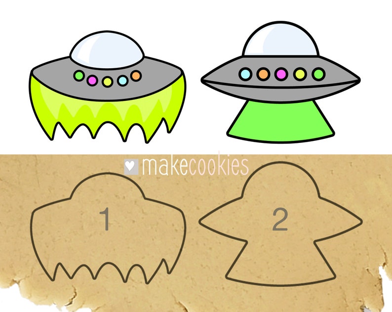 Flying Saucer Cookie Cutters UFO Cookie Cutter Alien Cookie Etsy
