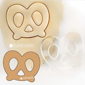 Pretzel Cookie Cutter with cut outs Fondant Clay cutters