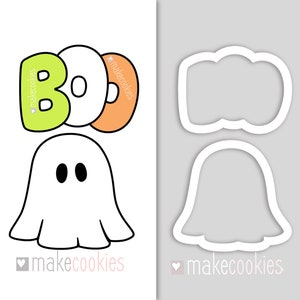 Ghost With Boo Cookie Cutter Set, Halloween Cookie Cutters