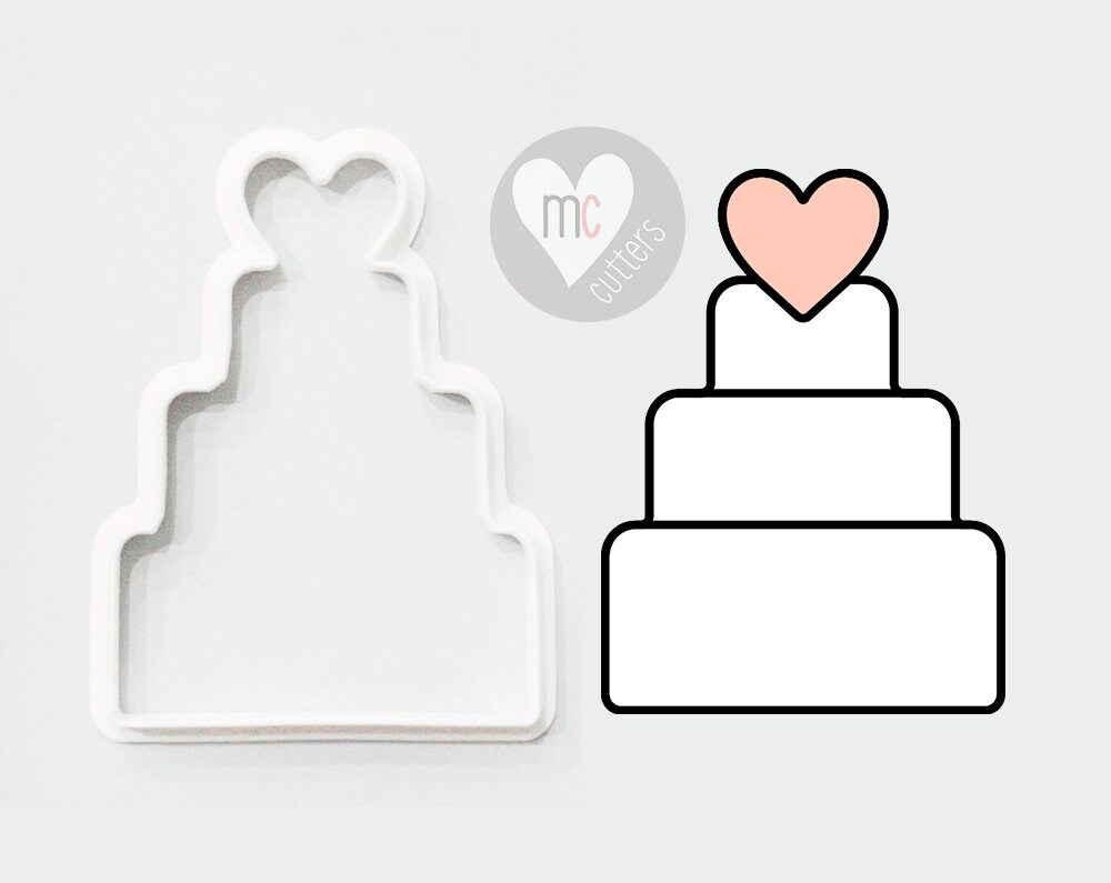 Wedding Cake Cookie Cutter Wedding Cutters Fondant Cutter Etsy