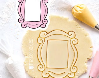 Retro Photo Frame Cookie Cutter: Plaque Fondant and Clay Cutter with Imprint