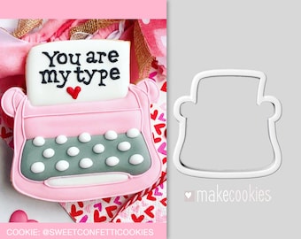 Typewriter Cookie Cutter, Valentine's Day Cookie Cutters, Fondant Cutter