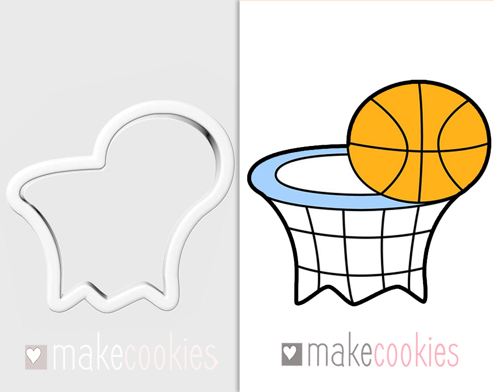 Basketball Cookie Cutter Sport Cookie Cutter Basket Cookie Etsy