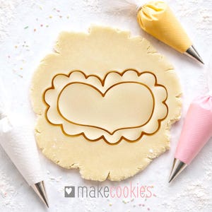 Scalloped Chunky Heart Cookie Cutter with Imprint, Valentine's Day Cookie Cutters