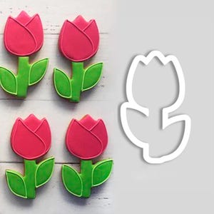 Tulip Cookie Cutter: Floral Fondant Cutter afbeelding 1