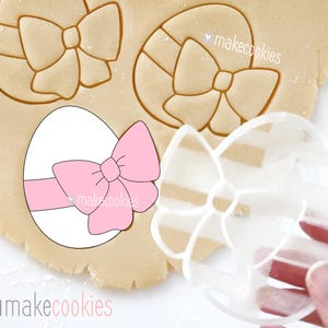 Easter Egg Cookie Cutter for Easter Egg Cutter with bow and with imprint