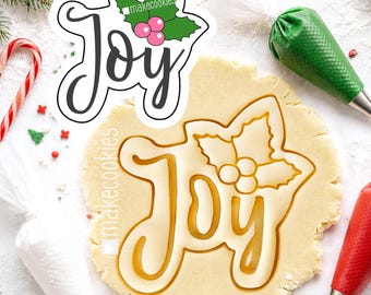 Joy Cookie Cutter, Christmas Cookie Cutters for baking, fondant & clay ornaments