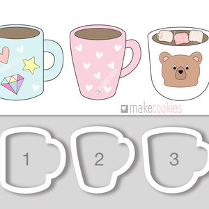 Mug Cookie Cutter, Christmas cookie cutters, Cup cookie cutter