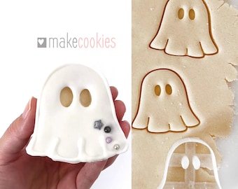 Ghost Cookie Cutter: Halloween Treats Stamp for baking, fondant and clay