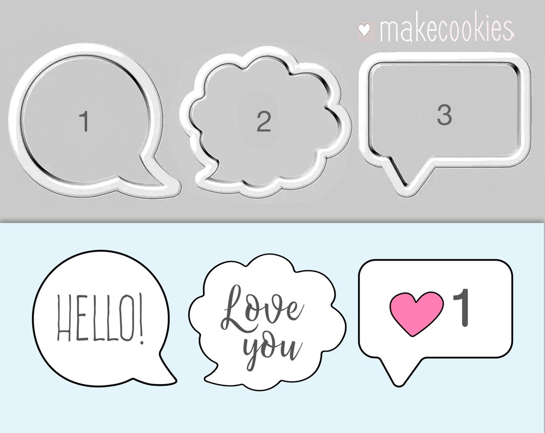 Speech Bubble Round Cookie Cutter 4 Inch - Easy Push Design For Baking & Theme Parties
