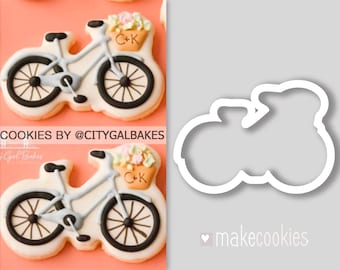 Floral Bicycle Cookie Cutter: Hand-Drawn Bike Design