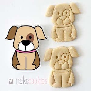 Dog Cookie Cutter with imprint Fondant Cutter, Cookie Stamp, 3d Printed Cookie Cutter