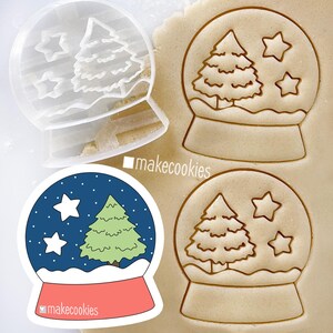 Snow Globe Cookie Cutter, Christmas cookie cutters with imprint 3D printed