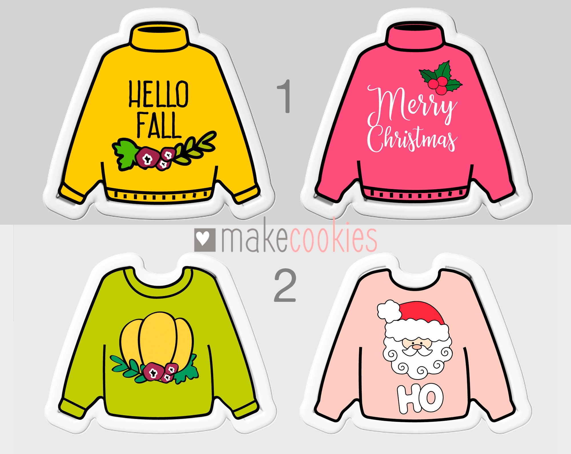 Sweater Cookie Cutter Halloween Cookie Cutters Christmas Etsy