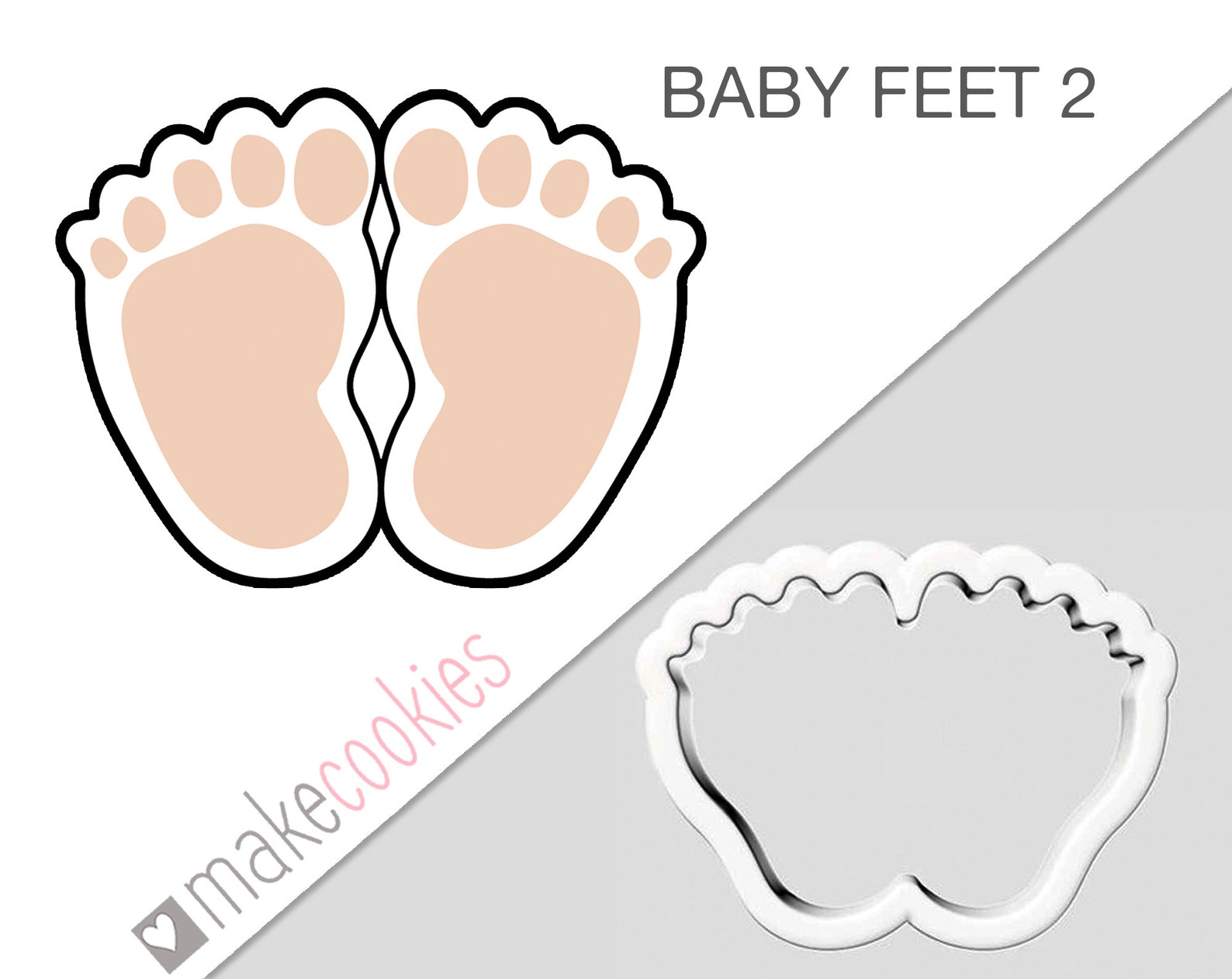 Baby Feet Cookie Cutter Baby Shower Cookie Cutter Baby Etsy