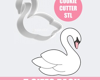 Swan Cookie Cutter STL for 3D printing - 5 Sizes Pack - Digital Download