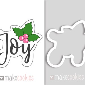 Joy Cookie Cutter, Christmas Cookie Cutters, Merry christmas