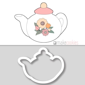 Teapot Cookie Cutter l Fondant cutter l 3D printed l Clean cut image 1