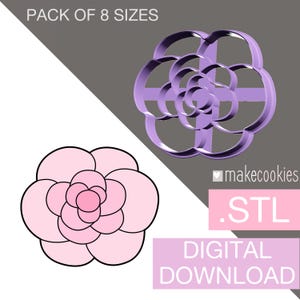 Digital Download Flower Cookie Cutter with imprint, Stl files flower clay cutter