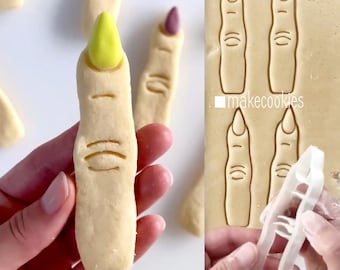 Witch Finger Cookie Cutter: 3D Printed Halloween Fondant Cutter