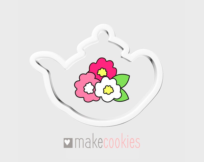 Teapot Cookie Cutter l Fondant cutter l 3D printed l Clean cut image 3