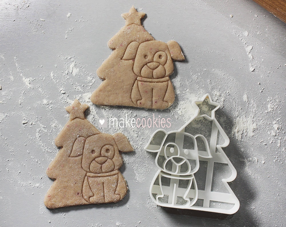 Christmas Dog Cookie Cutter Christmas Cookie Cutters Fondant  Etsy