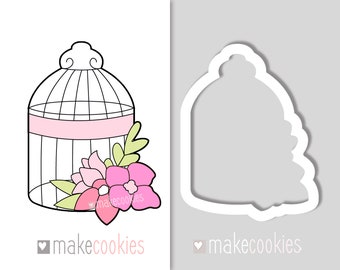 Bird Cage Cookie Cutter, Birdcage Cookie Cutter, Valentine's Day Cookie Cutter, Fondant Cutter