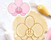 Orchid Flower Cookie Cutter: Floral Botanical Stamp for Baking