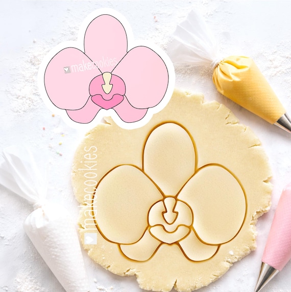 Orchid Flower Cookie Cutter: Floral Botanical Stamp for Baking